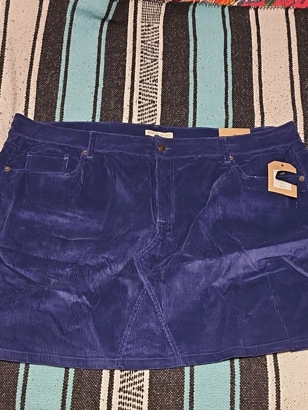 FRYE AND CO. Royal Blue Corduroy Mini Skirt